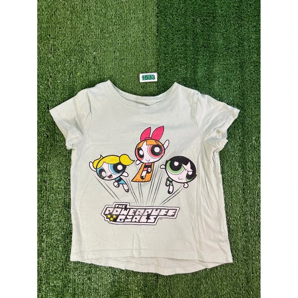 Old Navy Powerpuff Girls Mint Green Graphic Tee Kids Size S 6-7 Cartoon Network